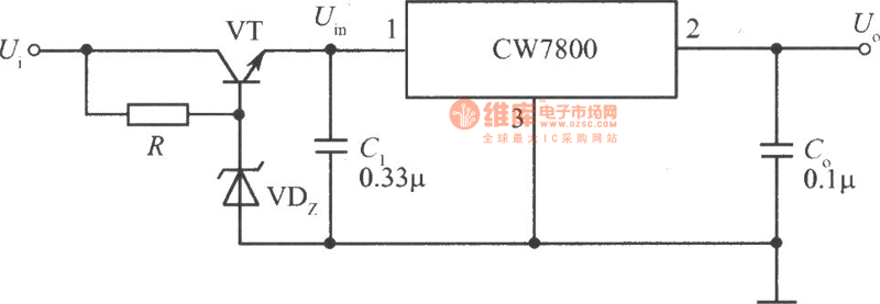 CW7800构成高输入电压的集成稳压电源电路之三