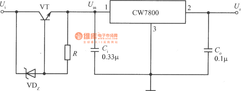 由MIC5158构成的固定5V输出的线性稳压器电路