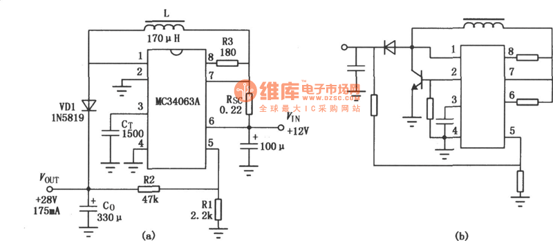 MC3406A升降压DC—DC变换器电路