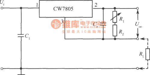 CW7805构成的输出电流可调的恒流源电路