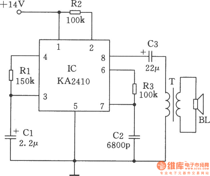 用电话机振铃IC作模拟声效发生器