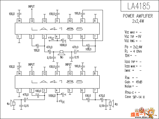 LA4185 音响IC电路图