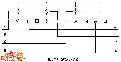 三相电度表接线图及接线方法电路图