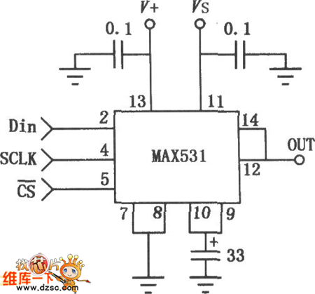 MAX531 12位D／A转换器电路图