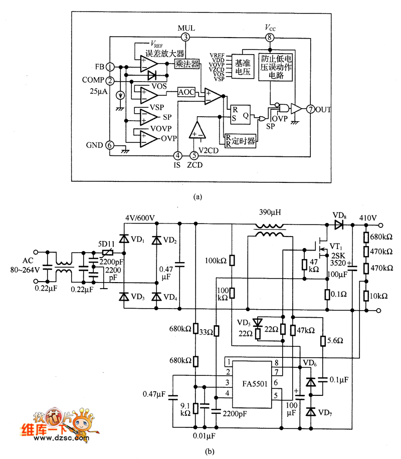FA5501的应用电路图