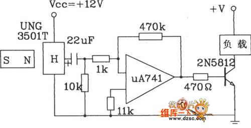 UGN-3501T霍尔传感器计数器电路图