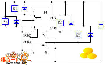 能带动继电器工作的CMOS集成块电路图