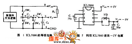 利用ICL7660获取负-5V电源电路图