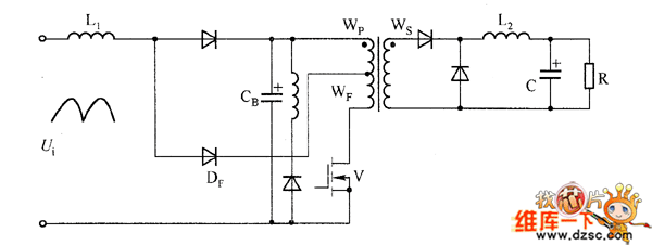 抽头反馈式DCM S4PFC正激式转换器电路图