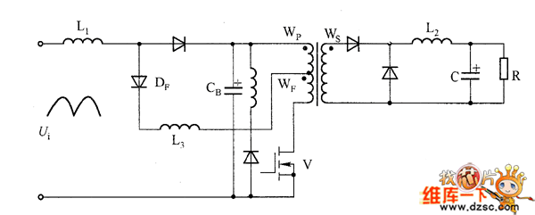 抽头反馈式CCM S4PFC正激式转换器电路图