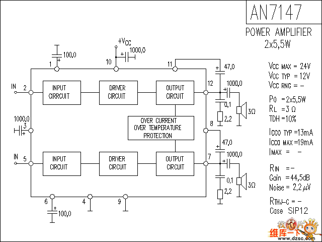 AN7147 音响IC电路图