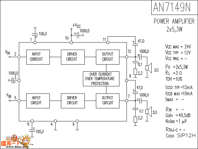 AN7149N 音响IC电路图