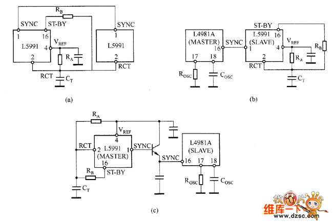 L5991的主从工作状态实例电路图