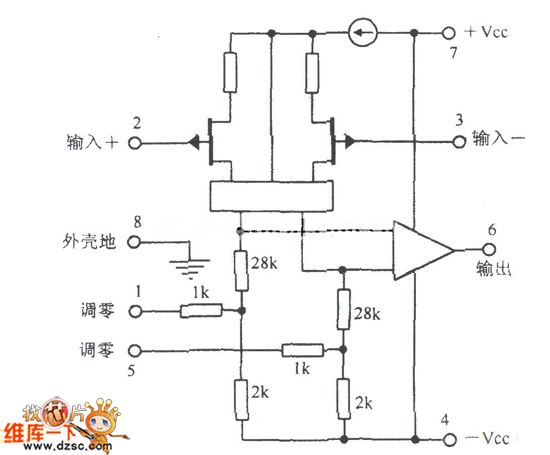 调零接线图与静电计级运算放大电路图