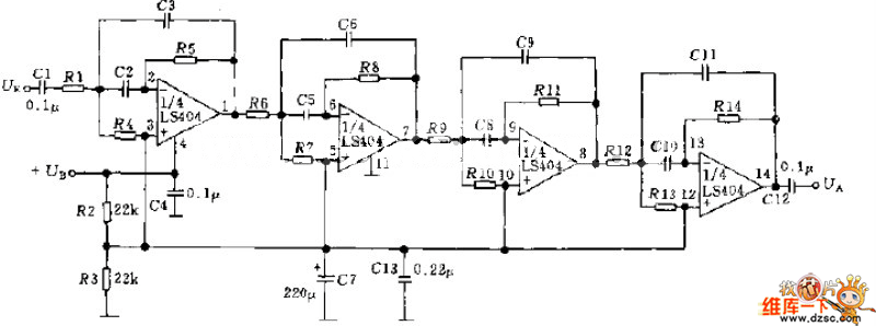 八级电信滤波器电路图