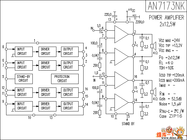 tda7377单声道电路图图片