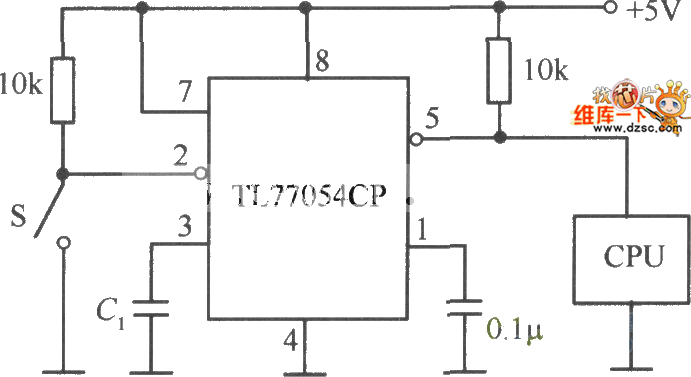TL7705CP构成的电压监视及复位电路图