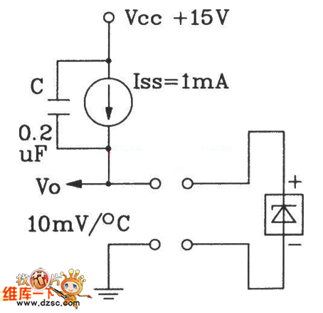 温度传感器采用恒流源的测温电路图