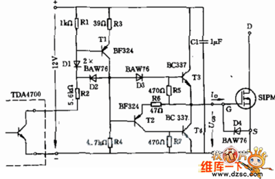 SIPMOS晶体管互补达林顿控制电路图