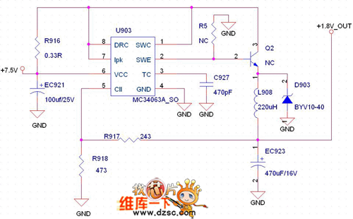 MC34063降压扩流设计电路图