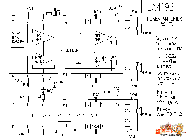 LA4192 音响IC电路图