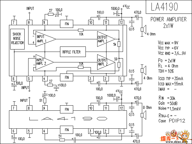 LA4190 音响IC电路图