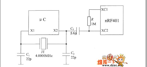 nRF401的典型应用电路图