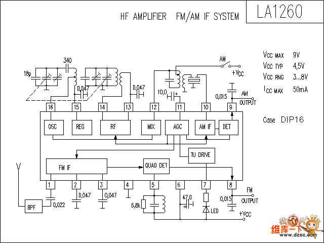 LA1260 音响IC电路图