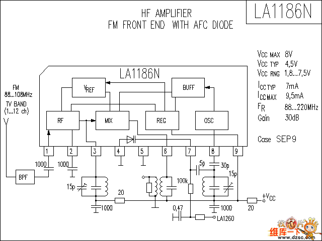 LA1186N 音响IC电路图