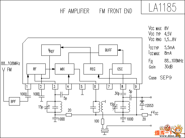 LA1185 音响IC电路图