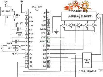 ICL7135 A/D转换器应用电路图