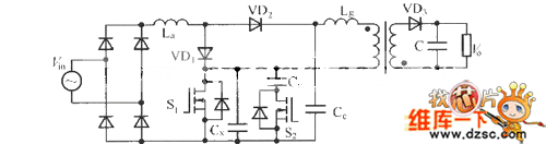 全桥式单级PFC变换器电路图