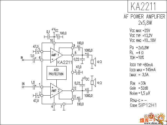 KA2211 音响IC电路图