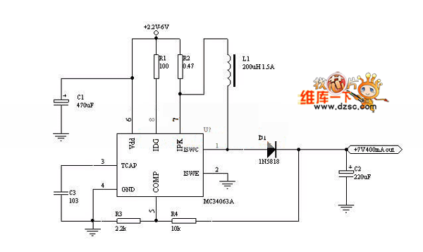 2.2~6VTO7V的升压电路