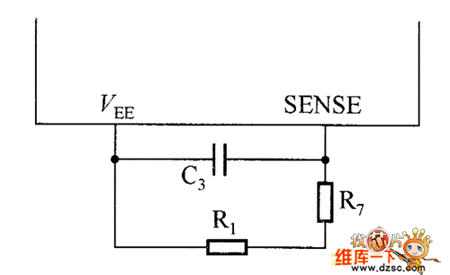 由C3和R7组成的低通滤波器与R1并联电路图