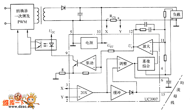 UC3907与外部电路连接的原理框电路图