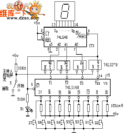 数字抢答器单元电路设计图