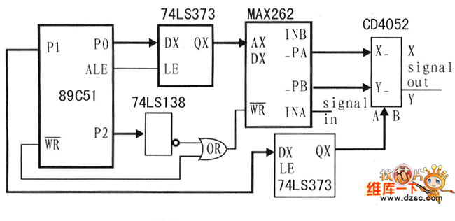 MAX262程控滤波电路图
