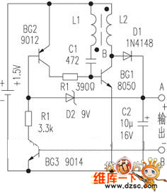 １.５Ｖ自关断数字表升压电源电路图