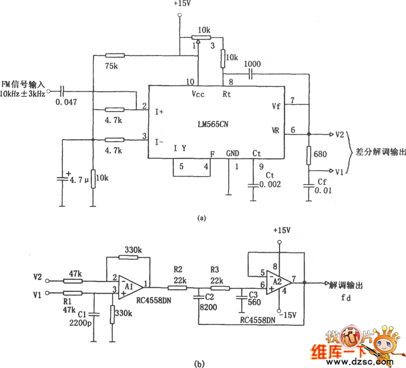 PLL调频解调器电路图