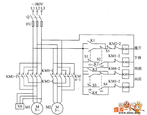 遥控电动葫芦控制电路电路图一-控制电路-维库电子市场网 3 ton hoist wiring diagram 