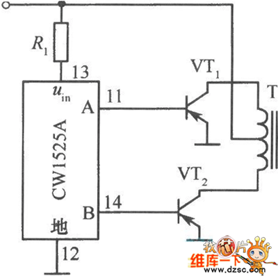 实现CWl525A驱动M0S管推挽式的电路图