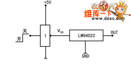 lm94022接反相器实现关闭功能电路图