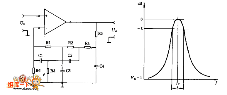 实用的带通滤波器电路原理图