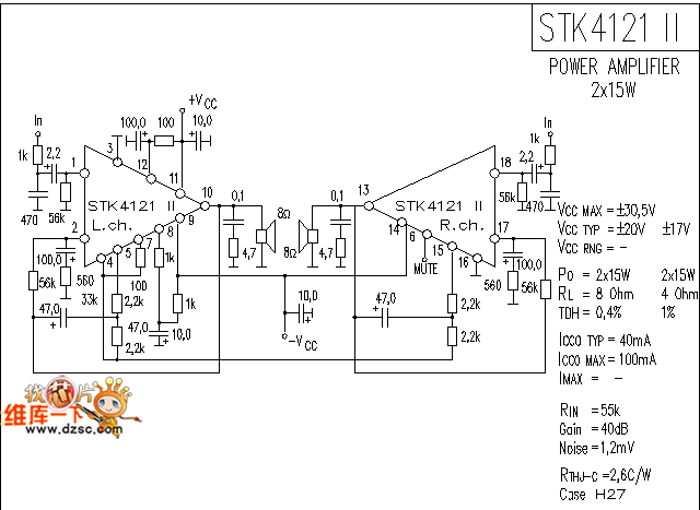 STK4121-2功放电路图