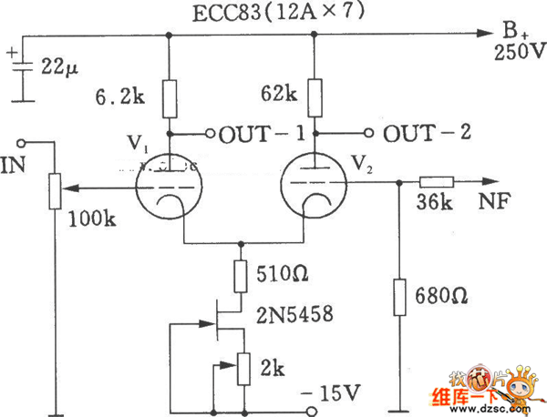 电子管差分放大电路图