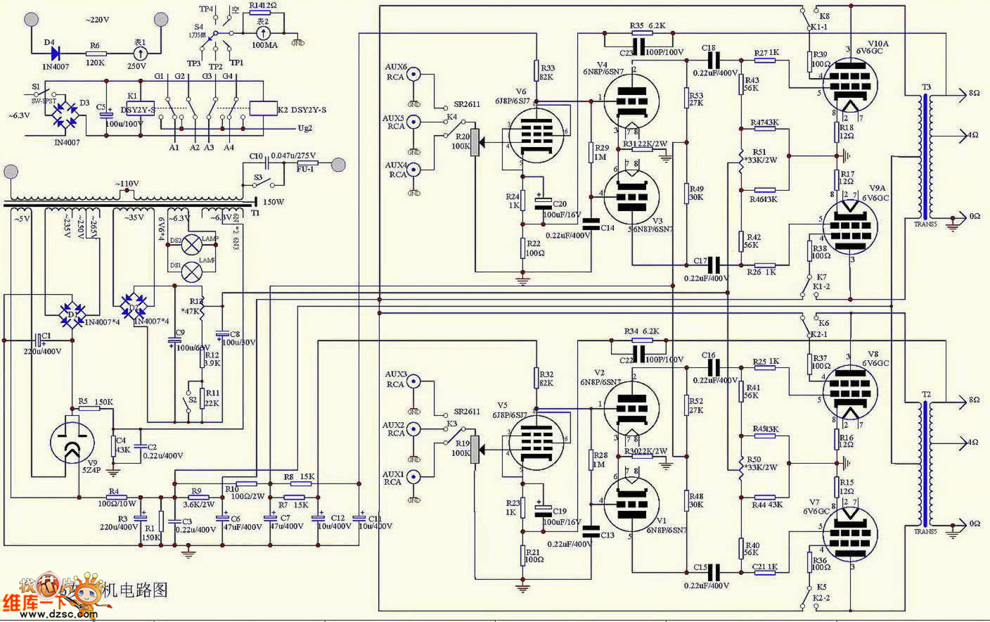 6v6电子管功放电路图