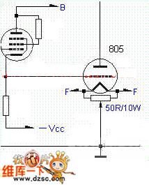 805电子管变压器推动功放电路图