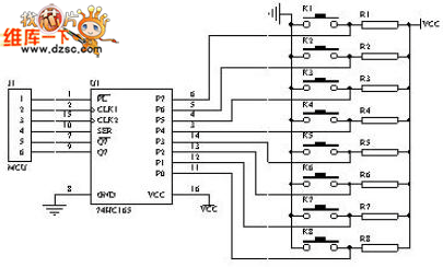 74hc165典型应用电路图