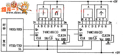 74HC165 扩展的4 位BCD 码码盘电路图